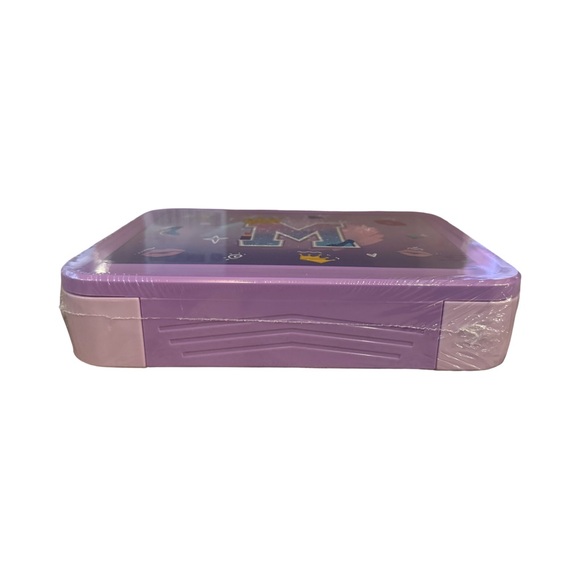 Purple Glitter Initial “M” Bento Box Preppy Lunch Box - Picture 2 of 3